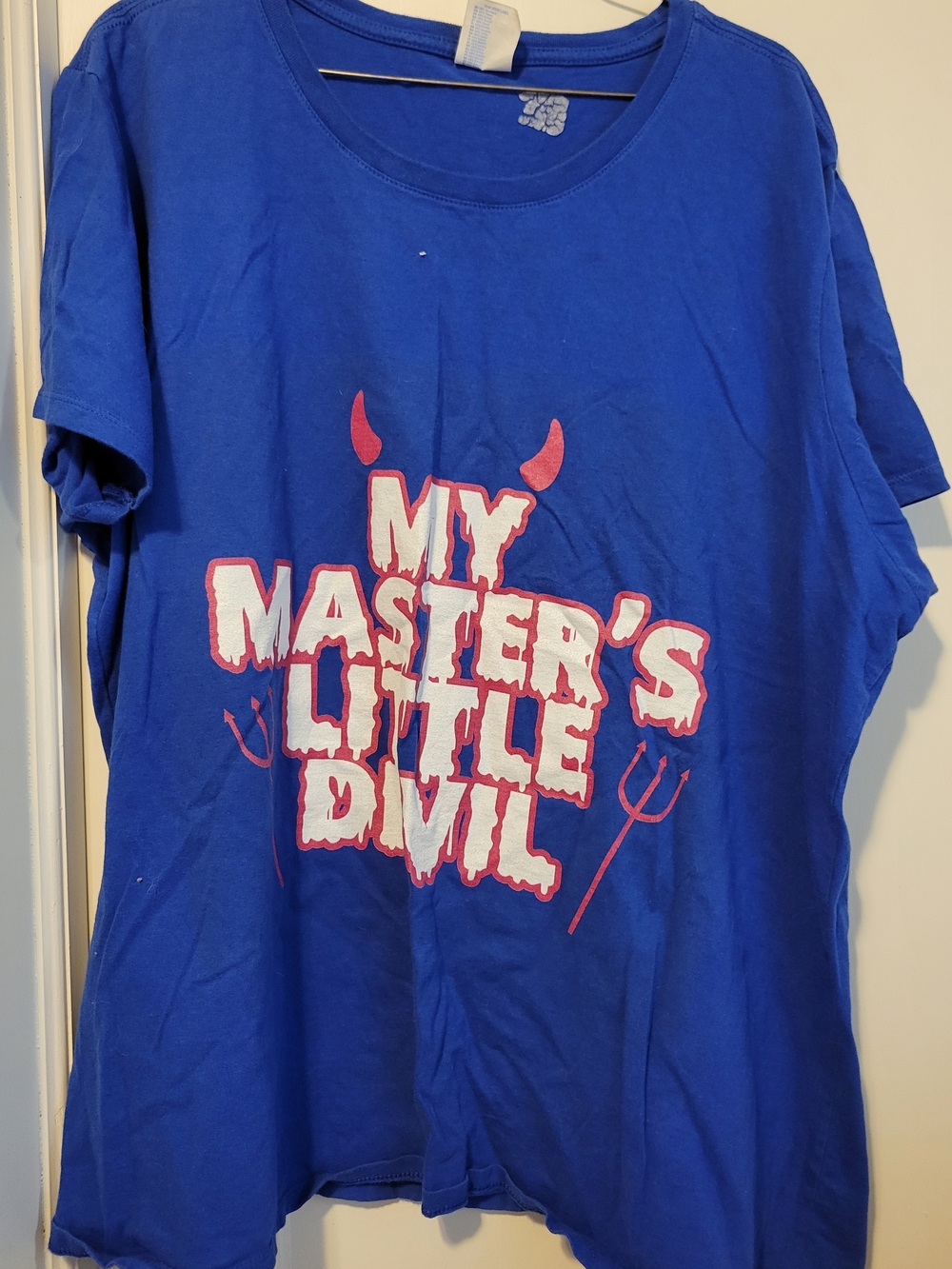 My Master's Little Devil Graphic Women's Tee - Blue